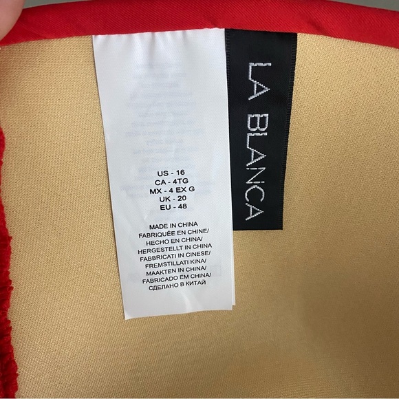 NEW La Blanca Island Goddess Halter Triangle Bikini Top 16 Cherry Red NWT - Picture 7 of 10